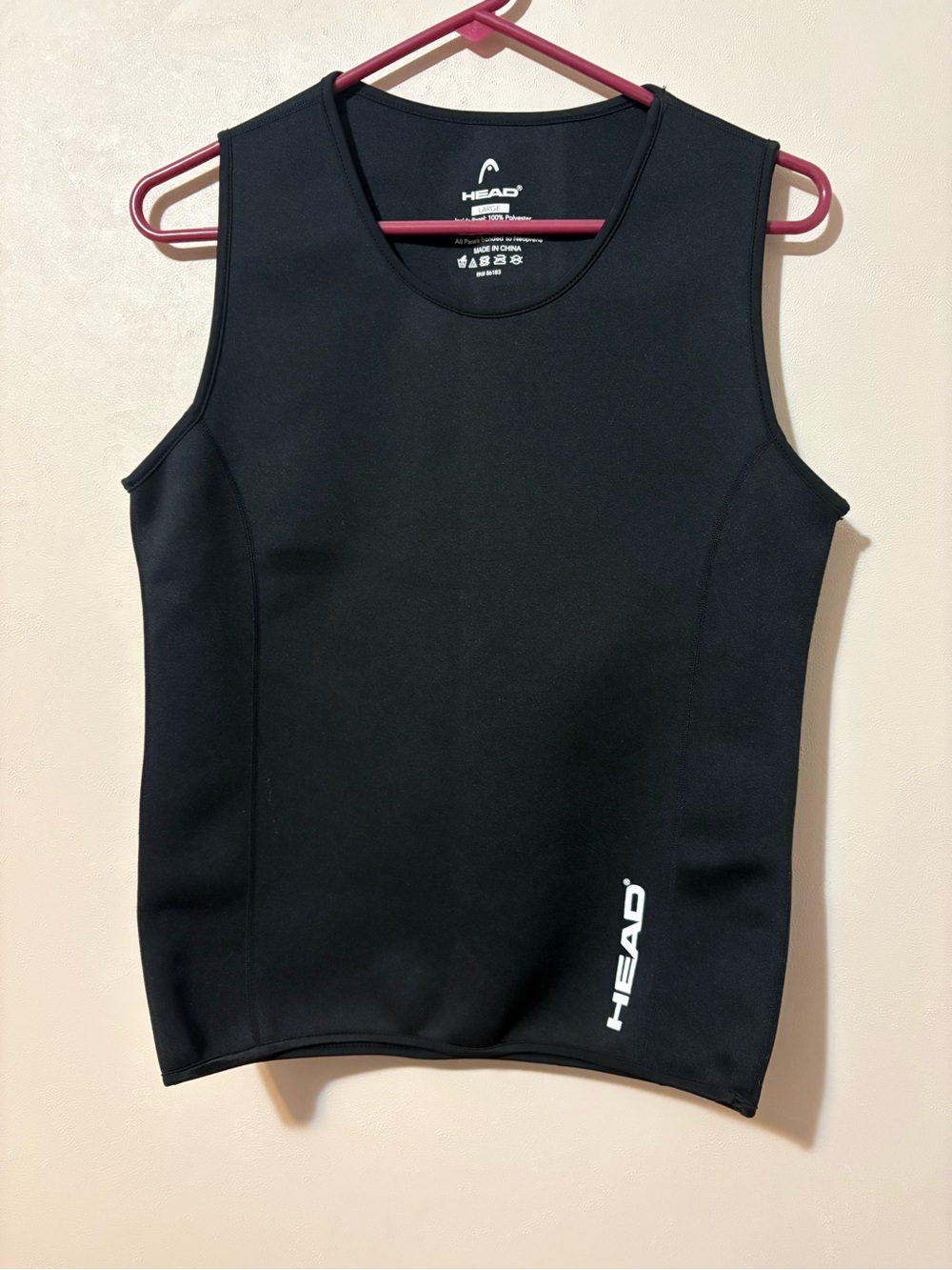 HEAD Mens Neoprene Sauna Vest Black Training Sweat Vest Size Large RN 86183